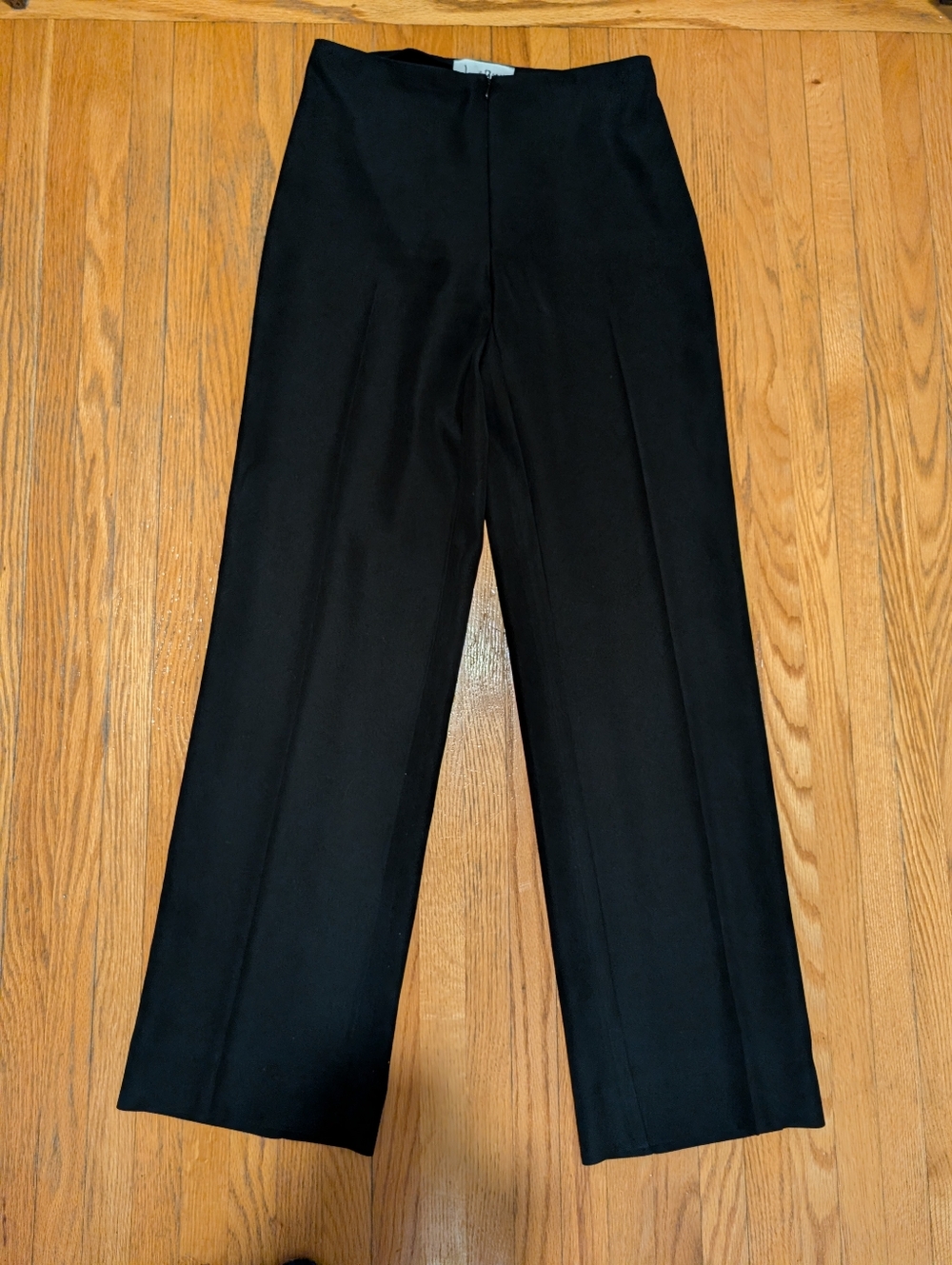 Joseph Ribkoff Black Wide Leg High Rise Dress Pants Size 2 Silky Knit